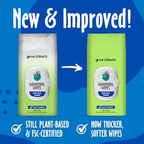 earthbath Green Tea & Awapuhi Grooming Wipes, 100 Count (1 Pack) - Image 3