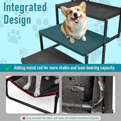 Dog Stairs for car, 6 Steps Foldable Dog Steps for Truck, Upgraded Non-Slip Pet Stairs for lagre Dogs, Metal Pet Stairs for SUV, Truck and Cars - Image 2