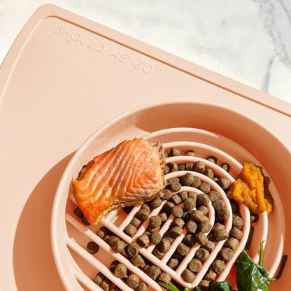 Slow Feeder Dog Bowl - Silicone Dog Bowl, Medium, 7.5" x 1.5" - Blush - Image 5