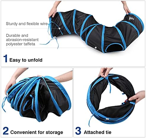 Pawaboo Cat Tunnel, Cat Tunnels for Indoor Cats, S-Shape Foldable Cats Tube - Image 6