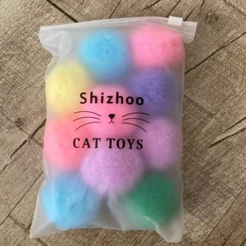 Premium Soft Pom Pom Balls for Kittens - Lightweight, Interactive, Assorted Colors - Plush Toy Balls for Kitten Training and Play - Pet Products for Cats (2.0 Inches 10 Balls) - Image 4