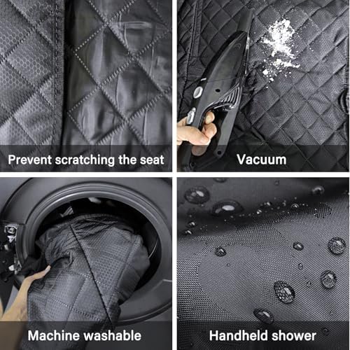 Dog Car Seat Cover for Back Seat - 100% Waterproof -Full Protection Dog Car Seat Cover with Side Flaps Nonslip- Fits Your Car, Truck, SUV (Black) - Image 3
