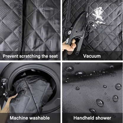 Dog Car Seat Cover for Back Seat - 100% Waterproof -Full Protection Dog Car Seat Cover with Side Flaps Nonslip- Fits Your Car, Truck, SUV (Black) - Image 3