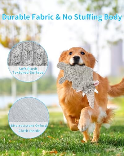 Dog Toys, Squeaky Plush No Stuffing Crinkle Dog Toy for Small Medium Large Dogs, Interactive Puppy Teething Water Bottle Dog Chew Toy (3 Pack) - Image 4