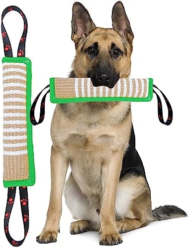 Clysoru Dog Tug Toy Tough Jute Bite Pillow Lasting Training Equipment Puppy to Large Dogs Interactive for Large and Small by Clysoru