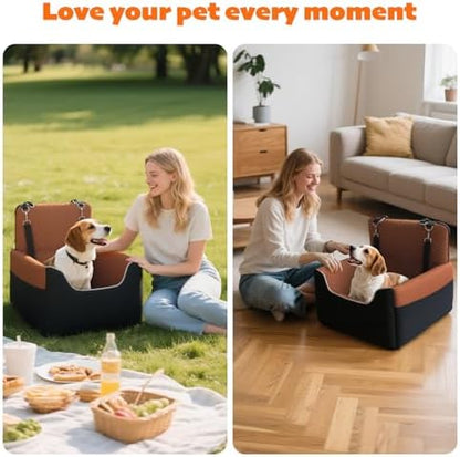 ALL GOOD PET SUPPLIES Dog Car Seat for Small/Medium Dogs Under 35lbs | Soft Memory Foam Booster Car Seat with Detachable Washable Cover and Elevated Cushion, Puppy Dog Car Bed - Image 6