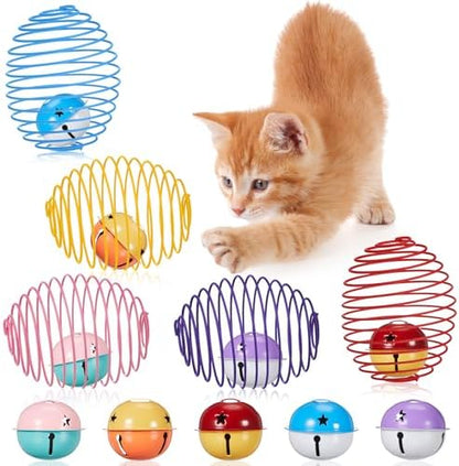 Jecery 5 Pcs Cat Toys Spring,Bell,Multicolor by Jecery