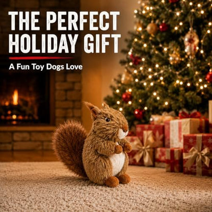 Squirrel Dog Toy Squeak Toys Plush Pet Toys | Interactive Stuffed Animal Toy Stuffed Animals Chew Toy for Dogs | Plush Puppy Toy | Stuffed Squirrel Dog Toy - Image 7