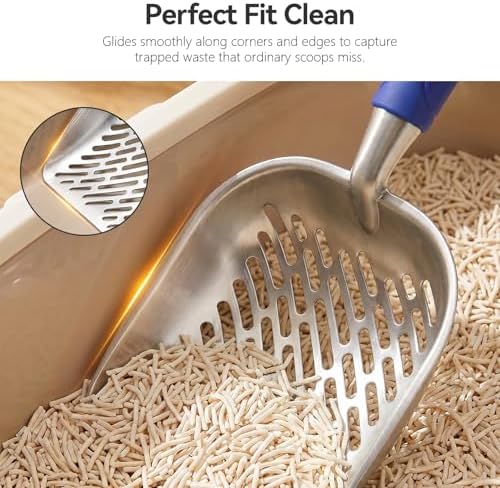 Cat Litter Scoop, Kitty Metal Scooper with Long Handle - Image 7