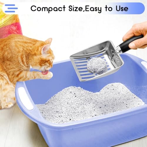 Stainless Steel Cat Litter Scoop,Metal Cat Litter Scoop,Kitty Metal Scooper,Sturdy Mesh Scooper,Suitabla cat Scooper for Cat Litter Box(Sliver) - Image 6