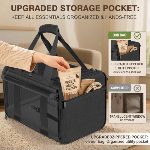 Soft Sided Cat Carrier for Anxious Pets with Privacy Roller Blinds - Image 6