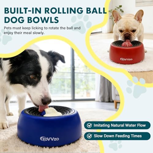 Rolling Ball Dog Lick Bowl, Slow Feeder Dog Bowls, Non-Slip Design - Image 2
