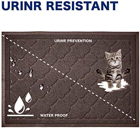 WePet Cat Litter Box Mat, Kitty Premium PVC Pad, Durable Trapping Rug, Phthalate Free, Urine-Resistant, Scatter Control, XXL 47 x 36 Inch, Brown - Image 6