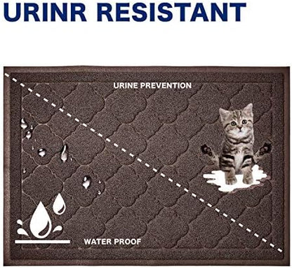 WePet Cat Litter Box Mat, Kitty Premium PVC Pad, Durable Trapping Rug, Phthalate Free, Urine-Resistant, Scatter Control, XXL 47 x 36 Inch, Brown - Image 6