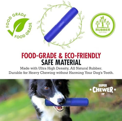 SuperChewer Tough Chew Stick Fetch Toy | Lifetime Replacement | Strong Natural Rubber | Smear Treats Inside To Excite Dogs | Ultra Durable Chewing Toy for Aggressive Chewers | For All Breeds - Image 3