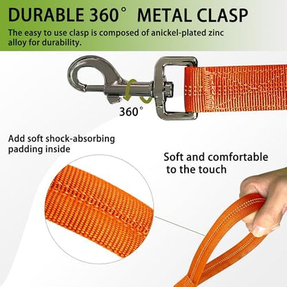 FOVRLZSE Bungee Dog Leash, Reflective Shock Absorbing, 4FT–5FT,Orange - Image 2