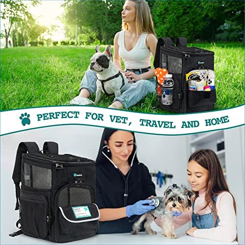PetAmi Dog Backpack Carrier, Airline Approved 4-Way Entry Cat Bag, Black - Image 7