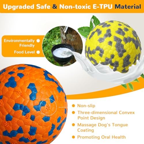 Petcare 4 Pack Dog Balls Indestructible Dog Toys for Aggressive Chewers Durable Tough Tennis Balls Toys for Medium Large Dogs Outdoor Outside Fetching Toys for Big Dogs Chew Ball - Image 4