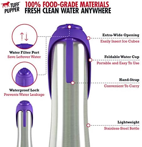 PupFlask Large Dog Water Bottle, Portable Stainless Steel Travel Bowl - Image 5