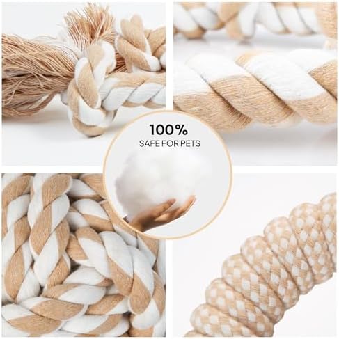 PetiFine Dog Rope Toys for Aggressive Chewers,4 Pack Cotton Dog Chew Toys - Image 2