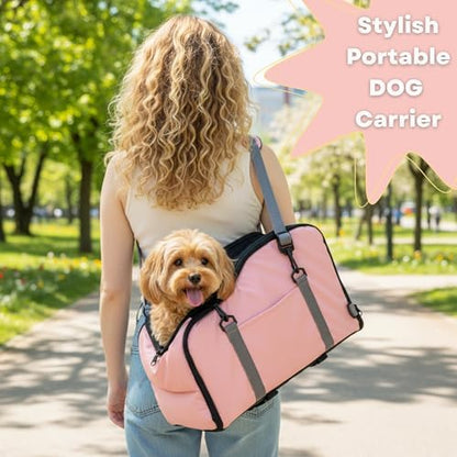 Center Console Dog Car Seat for Small Dogs Under 13LBS Pink - Image 5