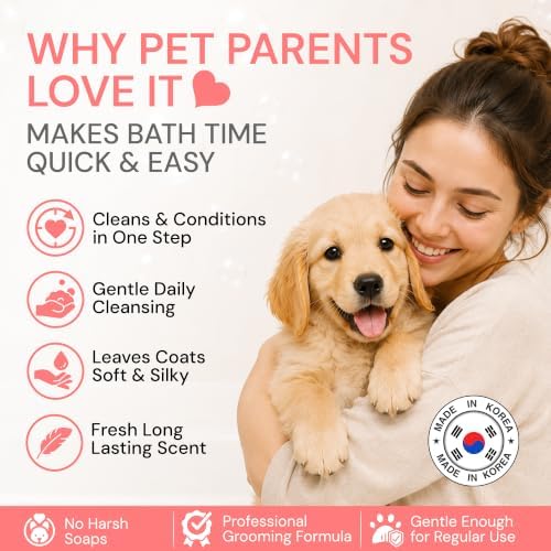 Natural Puppy Shampoo and Conditioner Tear Free with Aloe Vera, pH-Balanced Shampoo for Puppies, Tearless Dog Shampoo and Conditioner, Puppy Wash Sensitive Skin 26.4 Oz (Pack of 2) - Image 4