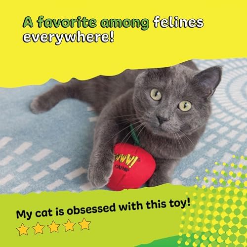 Yeowww! Catnip Apple Cat Toy - 4 in toy for cats with Crinkly Leaf, 100% Stuffed with Premium Organically Grown Catnip, Made in USA - Image 7