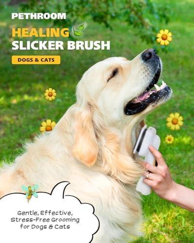 PETHROOM Self-Cleaning Slicker Brush for Dogs & Cats - Image 2