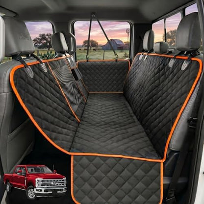 XXL Dog Seat Cover for Trucks with Mesh Window Waterproof Dog Truck Hammock Durable Back Seat Protector for Full Size Pickup Trucks Machine Washable X-Large Truck Pet Seat Cover for Ram 1500 by iBuddy