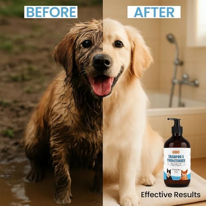 POM Pets 2-in-1 Organic Dog Shampoo & Conditioner – Itchy Skin Relief, Dog Deshedding, Detangles Fur, Cat Shampoo, Paw Cleaner for Dogs, Natural Coat Defense Formula - Image 6