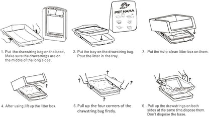 Crystal Cat Litter and Disposable Litter Trays 5 Sets Compatible with Petsafe Scoop-Free Classic/Legacy/smart Litter Boxes, Triple Leak Proof Design, Excellent OdorControl, One-Hand Disposing.