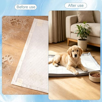 Penitue Silicone Dog Pee Pad Holder Fits Up to 24x24 Inch Pee Pads, Leak-Proof Raised Edges Puppy Potty Tray with 4 Fixing Clips Square Non-Slip Dog Pet Potty Training Mat for Floor Protection (Grey) - Image 6