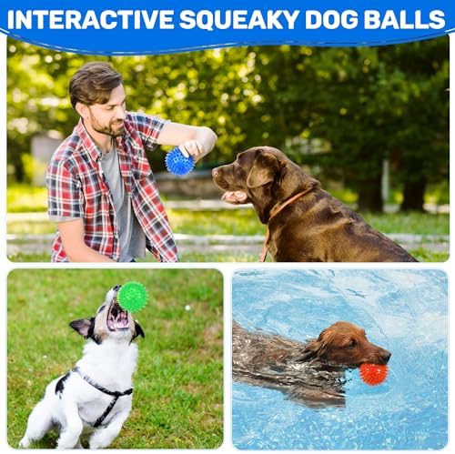 6 Pack 2.5" Light Up Squeaky Dog Balls, Spiky Dog Toy Balls for Puppy Small,Medium Dogs - Image 5