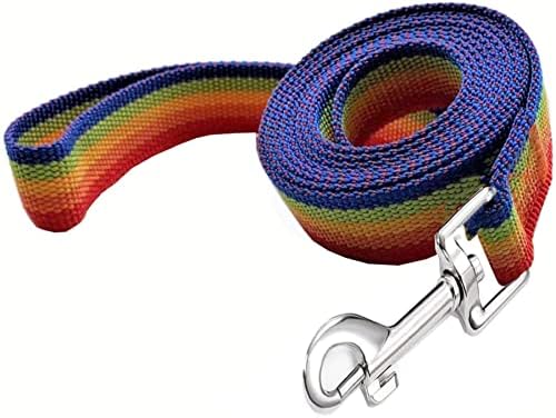 TAIAN 4FT/5FT/6FT Strong Dog Leash, Nylon Dog Leashes for Small Medium Large Dogs (Rainbow, 1 in x 15 ft) - Image 2