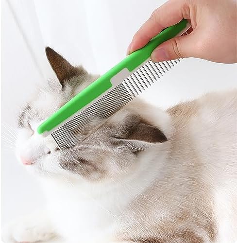5 Pieces Pet Grooming Comb, Pet Hair Comb Rubber Handle Dog Hair Comb, Dog Eye Combs Pet Grooming Comb Flea Comb for Dog/Cat/Small Pets Removing Eye Mucus, Removes Knots, Mats and Tangles - Image 5