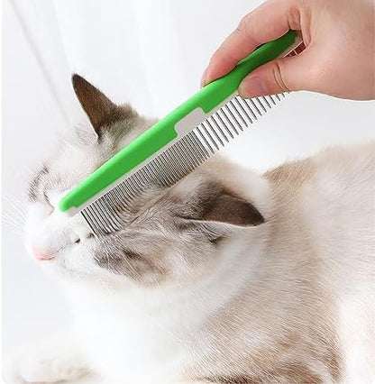 5 Pieces Pet Grooming Comb, Pet Hair Comb Rubber Handle Dog Hair Comb, Dog Eye Combs Pet Grooming Comb Flea Comb for Dog/Cat/Small Pets Removing Eye Mucus, Removes Knots, Mats and Tangles - Image 5