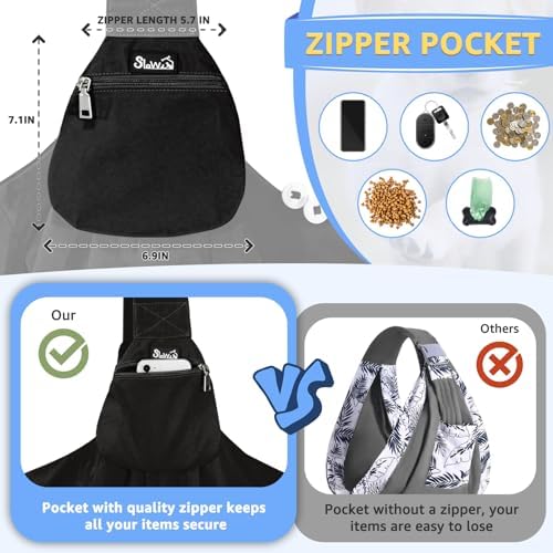 SlowTon Dog Carrier Sling - Thick Padded Shoulder Strap Adjustable, Black M - Image 3