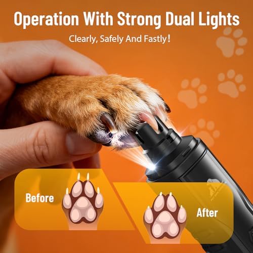 Electric Dog Nail Grinder: Upgraded 5-Speed Quiet Dog Nail Trimmer-Safe Painless Nail File for Claw Trimming & Grooming Care at Home for Dogs & Cats - Image 4
