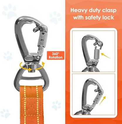 AUBELL Tactical Dog Leash Heavy Duty,4-6ft No Pull Bungee Leash,Orange - Image 3