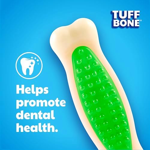 Hartz Chew 'n Clean Tuff Bone Bacon Scented Dental Dog Chew Toy - Large - Image 2