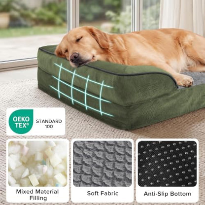 INVENHO L Plus Orthopedic Dog Bed for Large Dogs, Washable Dog Sofa with Egg-Crate Foam, Waterproof Lining and Non-Skid Bottom - Image 5