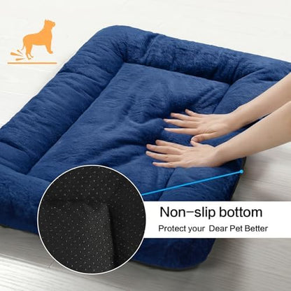 Dog Crate Pad Washable Dog Bed for Crate Small Cozy Mat 24-Inch Navy Blue - Image 6