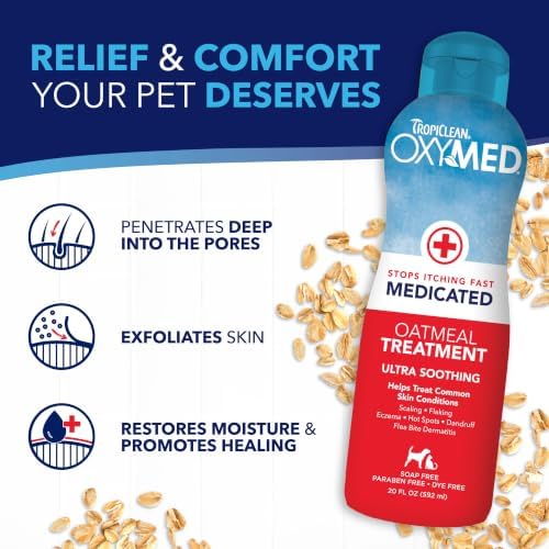 TropiClean OxyMed Medicated Dog Shampoo and Conditioner Set, 2 Pack - Image 4