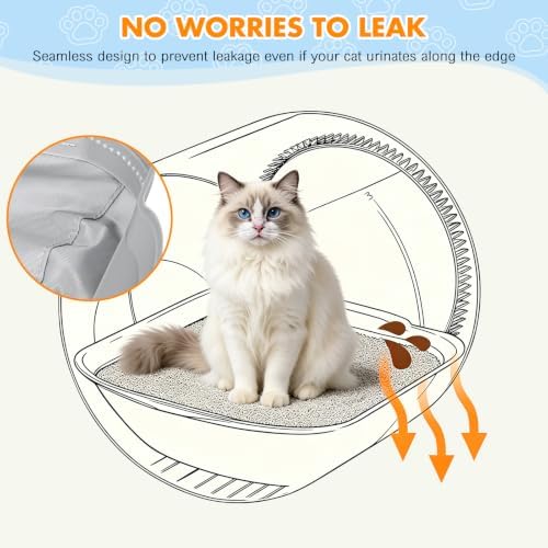 BKNOOU 2 Pack Self Cleaning Litter Box Waterproof Pads with 30 Liners - Image 7