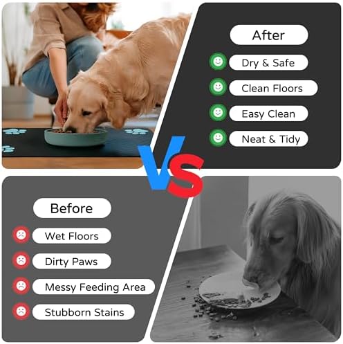 Dog Cat Food Mat, Absorbent Pet Feeding Mat for Food and Water Bowl - Image 5