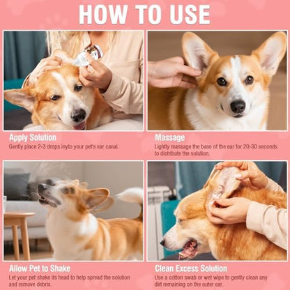 Gentle Dog Ear Cleaner – Natural Ear Rinse for Dogs & Cats, Routine Ear Wash for Wax Build-Up, Dirt & Odor, with Dropper (2.02 fl oz) - Image 5