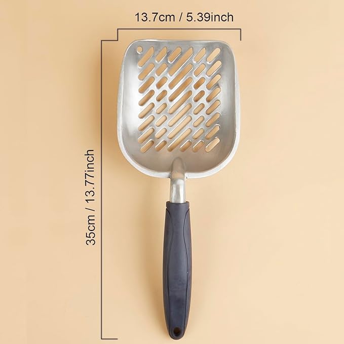 Navy Blue Metal Cat Litter Scoop Durable Aluminum Screen Cat Litter Shovel Kitten Poop Scooper