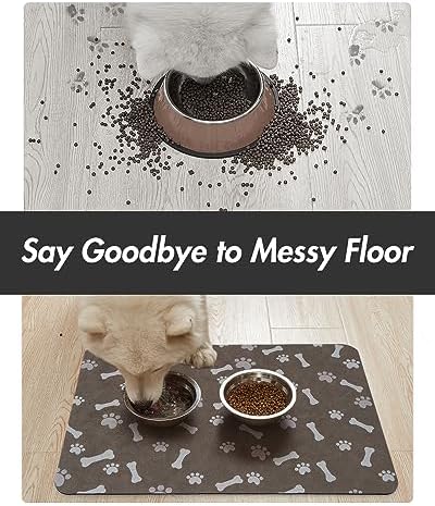 MontVoo-Absorbent Pet Feeding Mat-No Stains Pet Mat for Food and Water Bowl-Quick Dry Cat & Dog Food Mat Water Dispenser Mat-Pet Supplies Mat-Dog Water Bowl Mat for Messy Drinker,（Brown,17"x34"） - Image 3