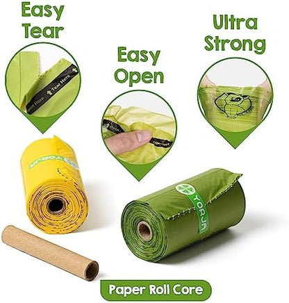 Dog Poop Bags Rolls with OK biobased Certified, 360 Pet Waste Bags, 100% Leak Proof Extra Thick and Strong Corn Starch Based - Image 2
