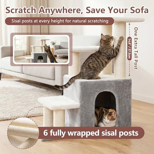Heybly Cat Scratching Post, Pet Steps for Indoor Cats and Dogs, HSP002SWWH - Image 6